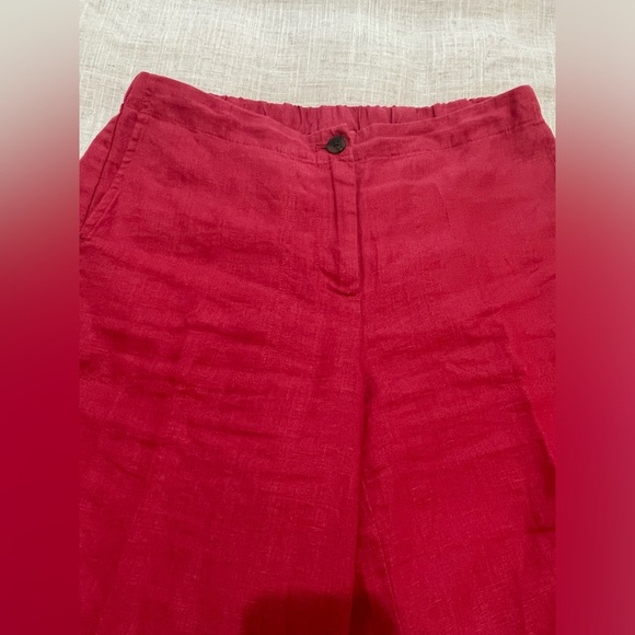 J Jill red linen pants SZ SMALL 🥰 EUC - Picture 3 of 6